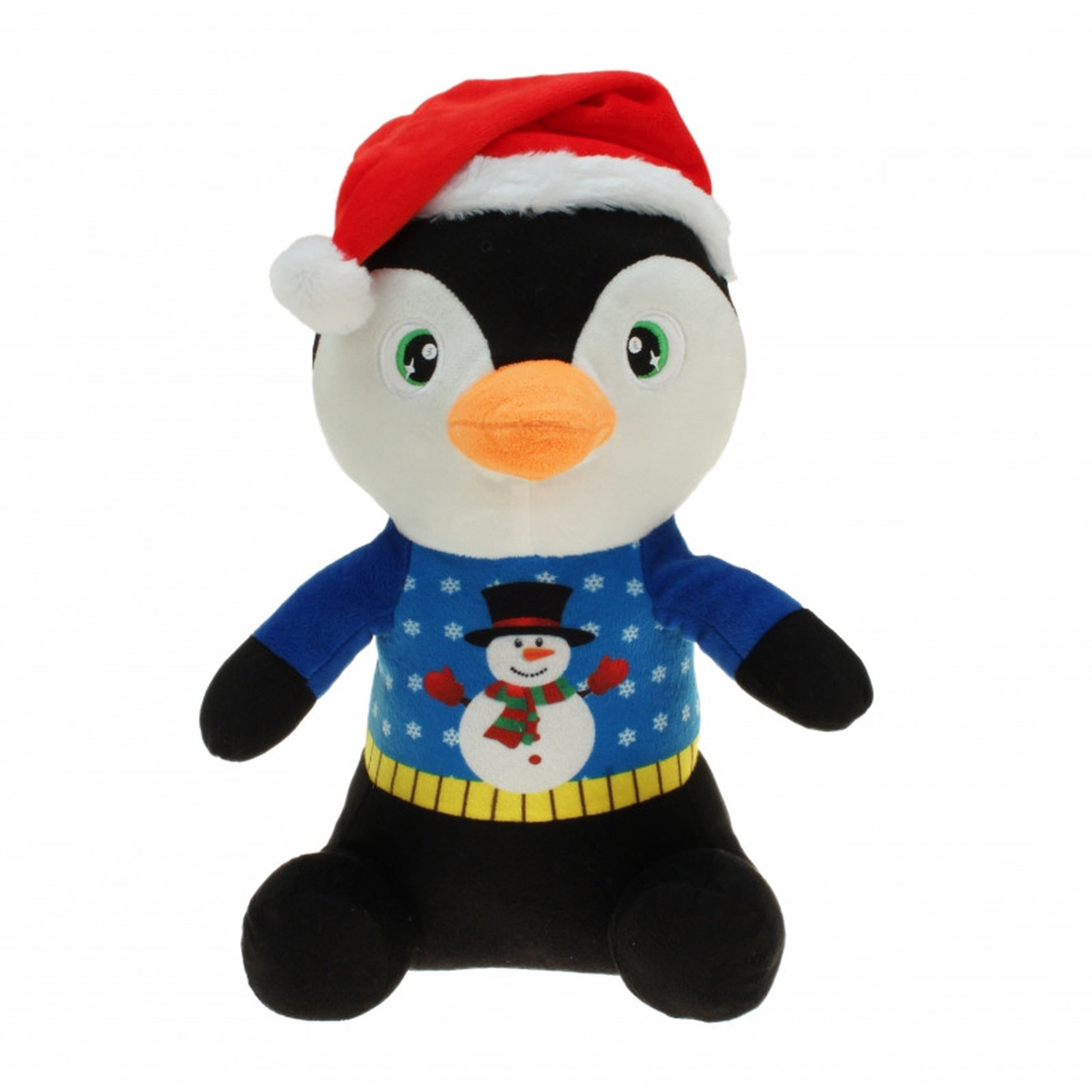 Pluche pinguïn knuffel - kerstknuffel - 30 cm
