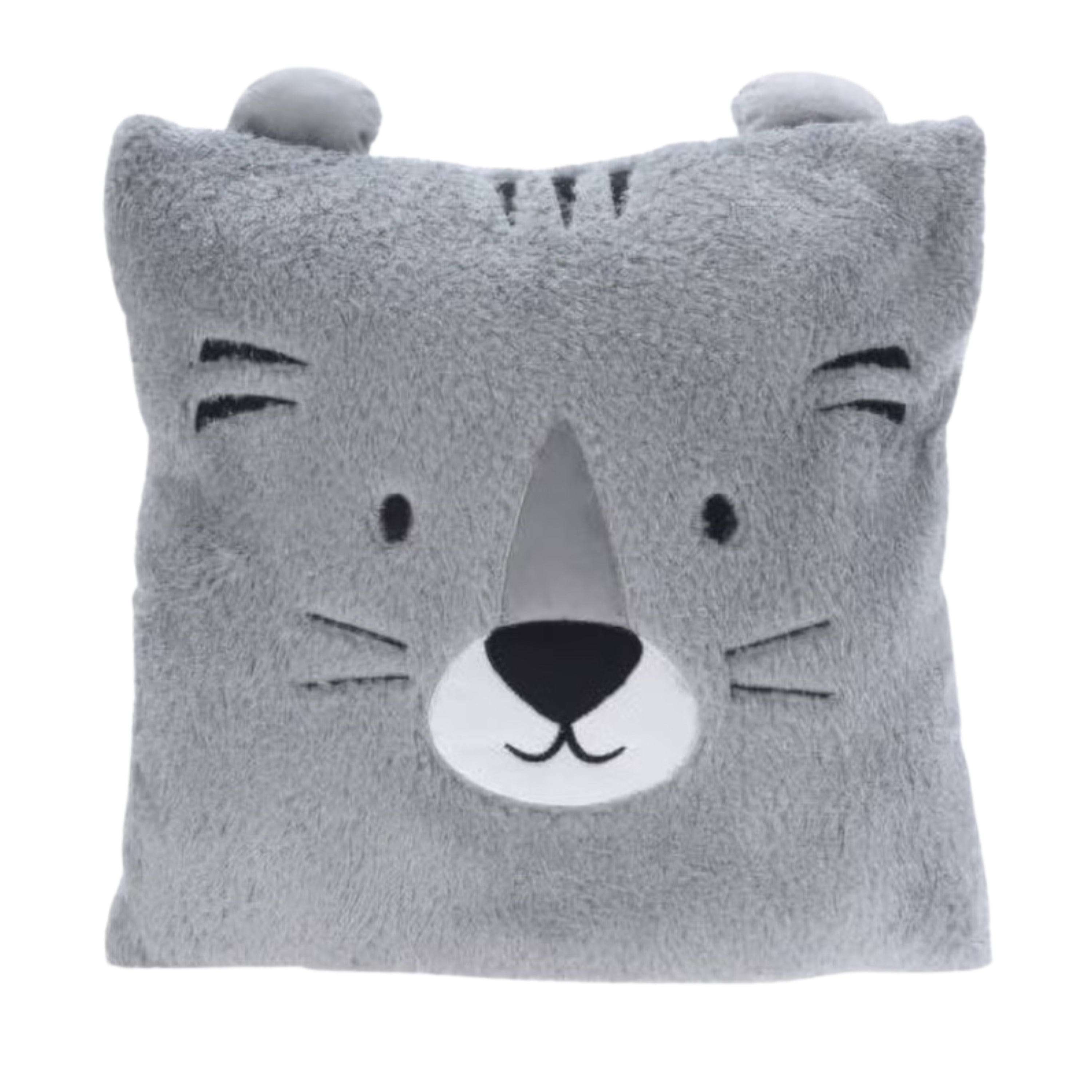 Dieren sierkussen grijs - 43 cm - polyester - kinderkamer