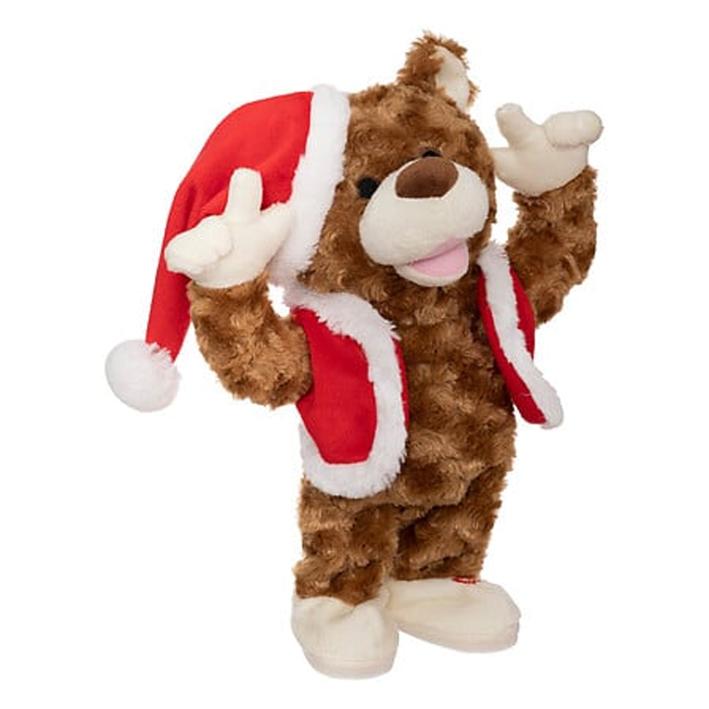Dansende beer kerstpop - 28 cm - muziek - kerstknuffel