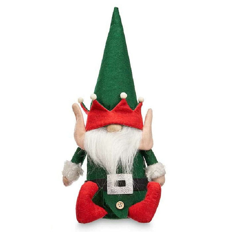 Krist+ kerstelf knuffel - pluche - 35 cm - groen/rood