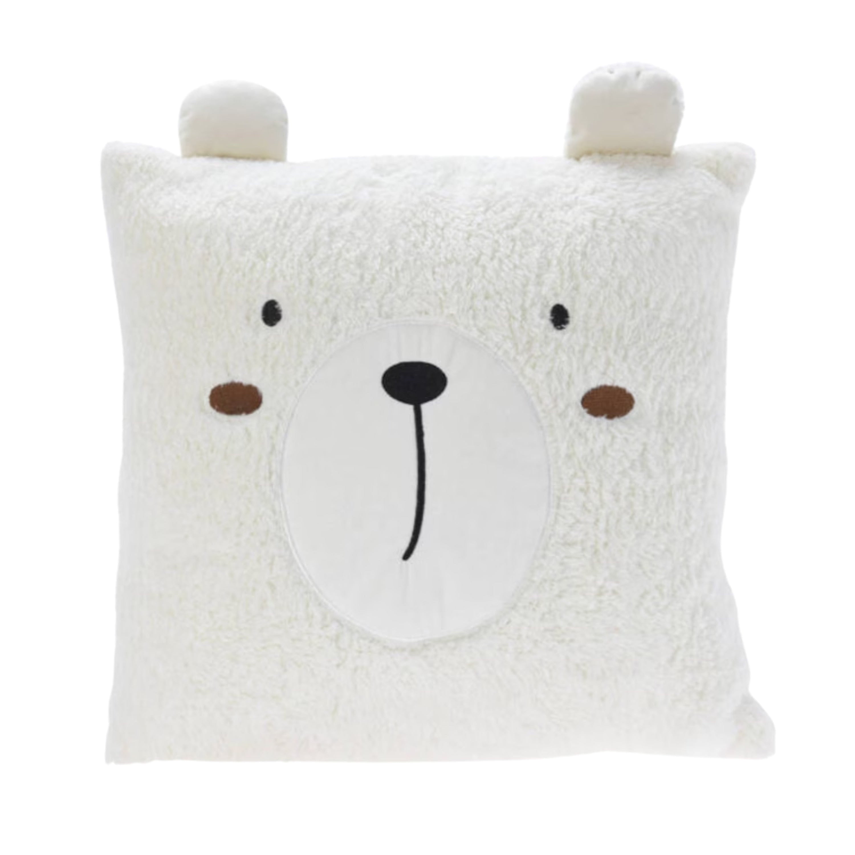 Dieren sierkussen - wit - pluche - 43 cm - met oren