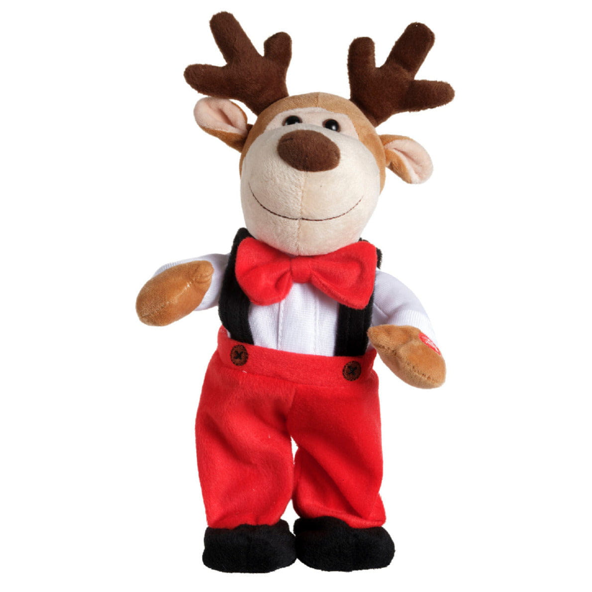 Rendier pop - met beweging en geluid - 32 cm - dansen en zingen - kerstfiguur
