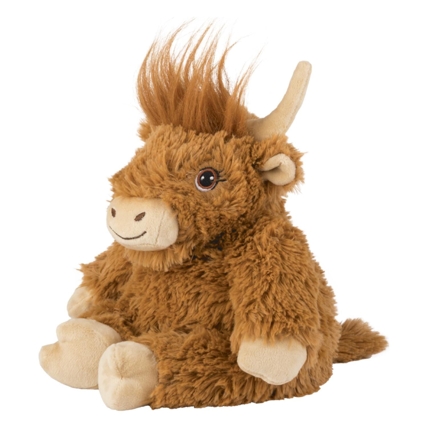 Warmies warmte/magnetron knuffel schotse hooglander koe - 25 cm - pittenzak - opwarm knuffel