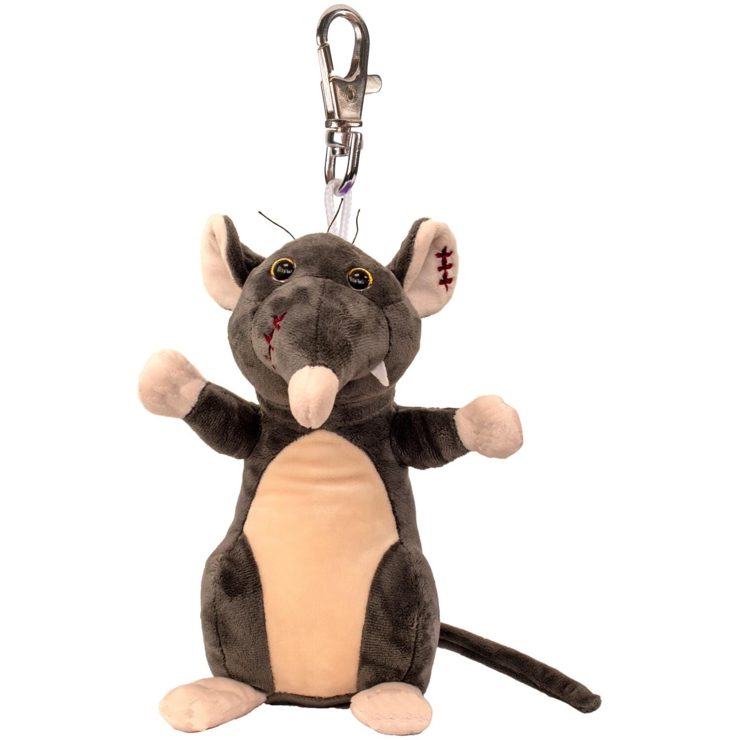 Suki Gifts Rat Sleutelhanger - 10 cm - pluche - mini knuffeldiertje - tashanger