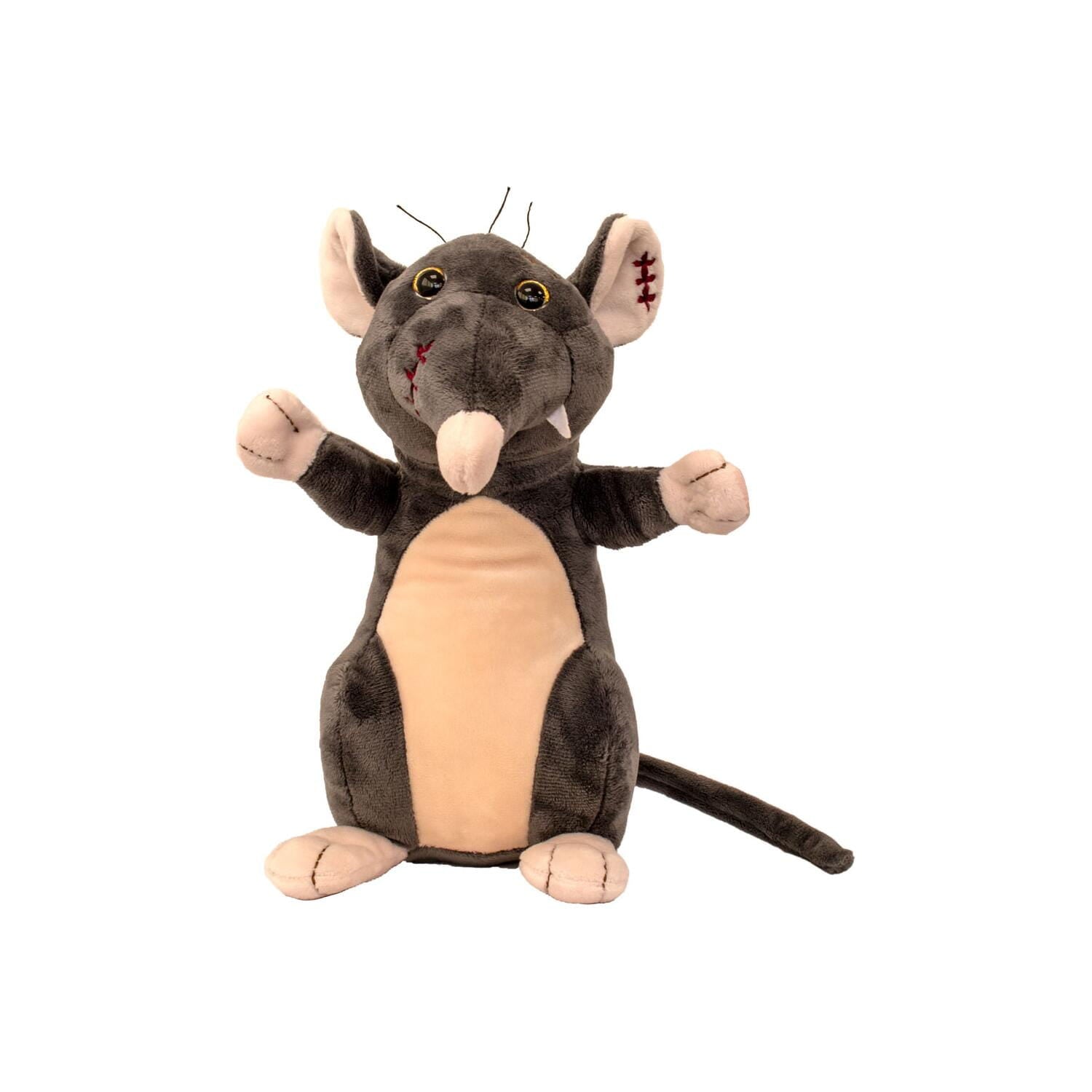 Suki Gifts Knuffel rat - grijs/bruin - pluche - knuffeldier - 13 cm