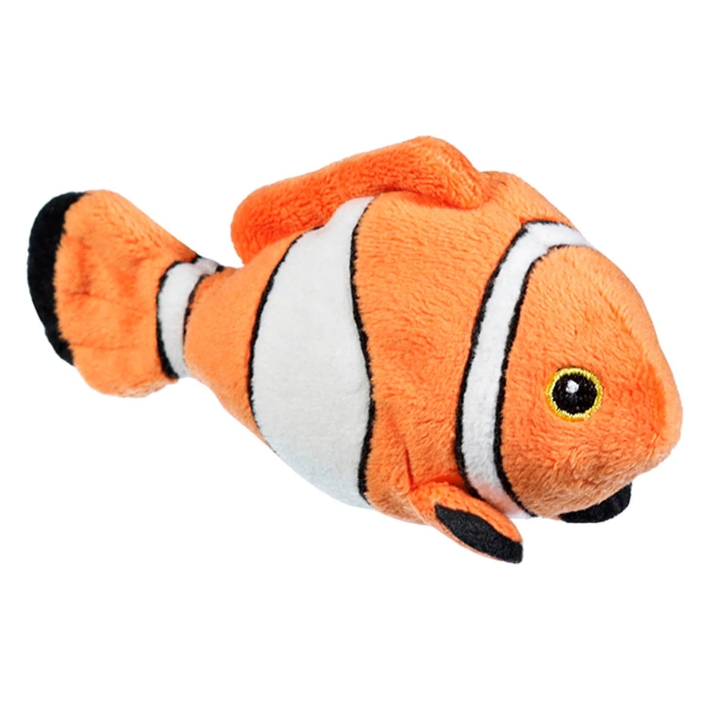 Nature Planet clownsvis knuffel - pluche - 13 cm - oranje/wit - tropische vis