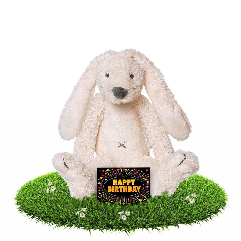 Pluche kat knuffel - zwart/wit - liggend - 33 cm