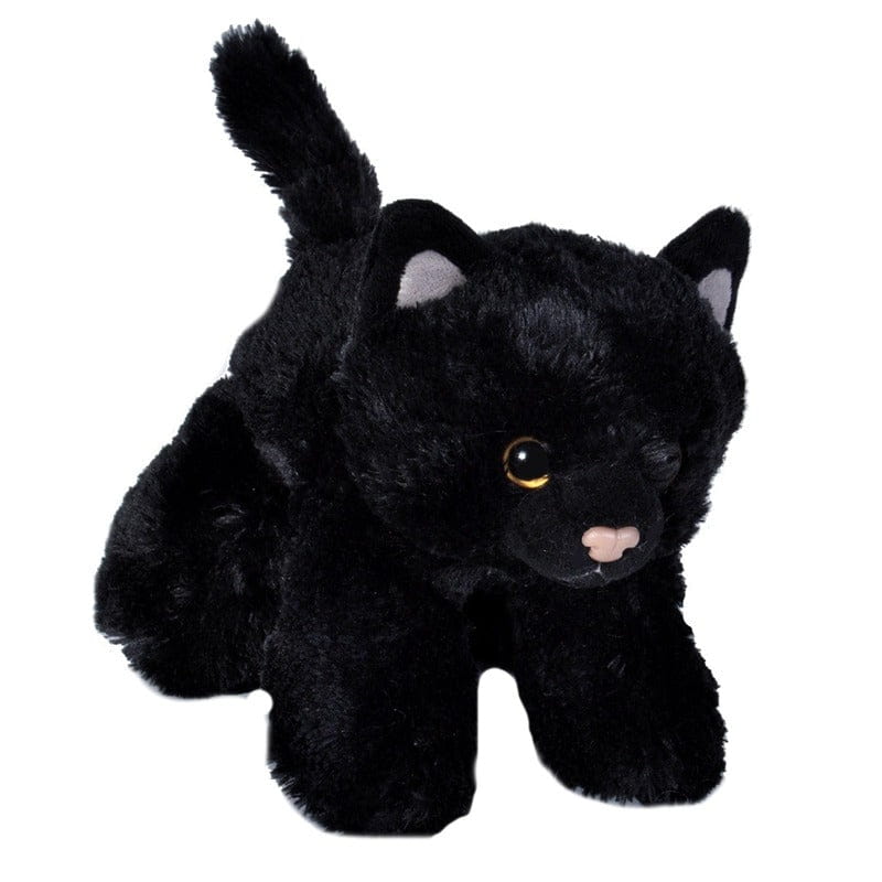 Wild Republic kattenknuffel - pluche - zwart - 18 cm - poes