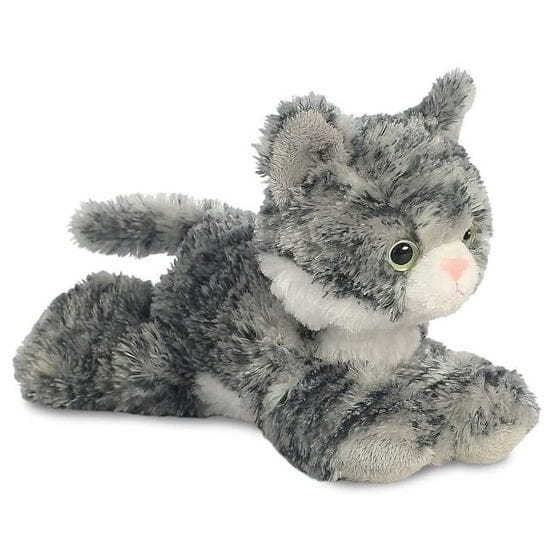 Aurora pluche kat - grijs - 20 cm - knuffeldier