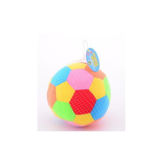 Baby speelgoed bal - pluche rammelaar - multi kleuren - 18 cm
