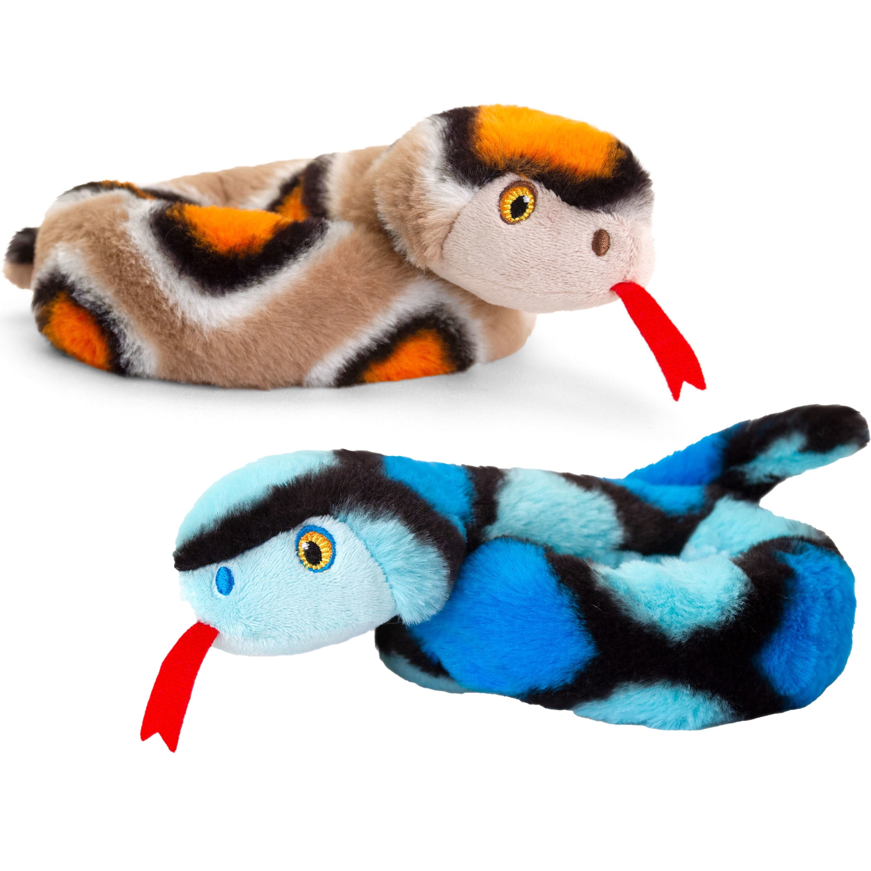 Pluche slangen knuffel - blauw en bruin - 65 cm