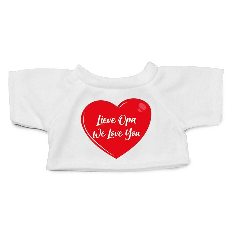 Lieve opa t-shirt voor knuffelbeer - wit - maat M