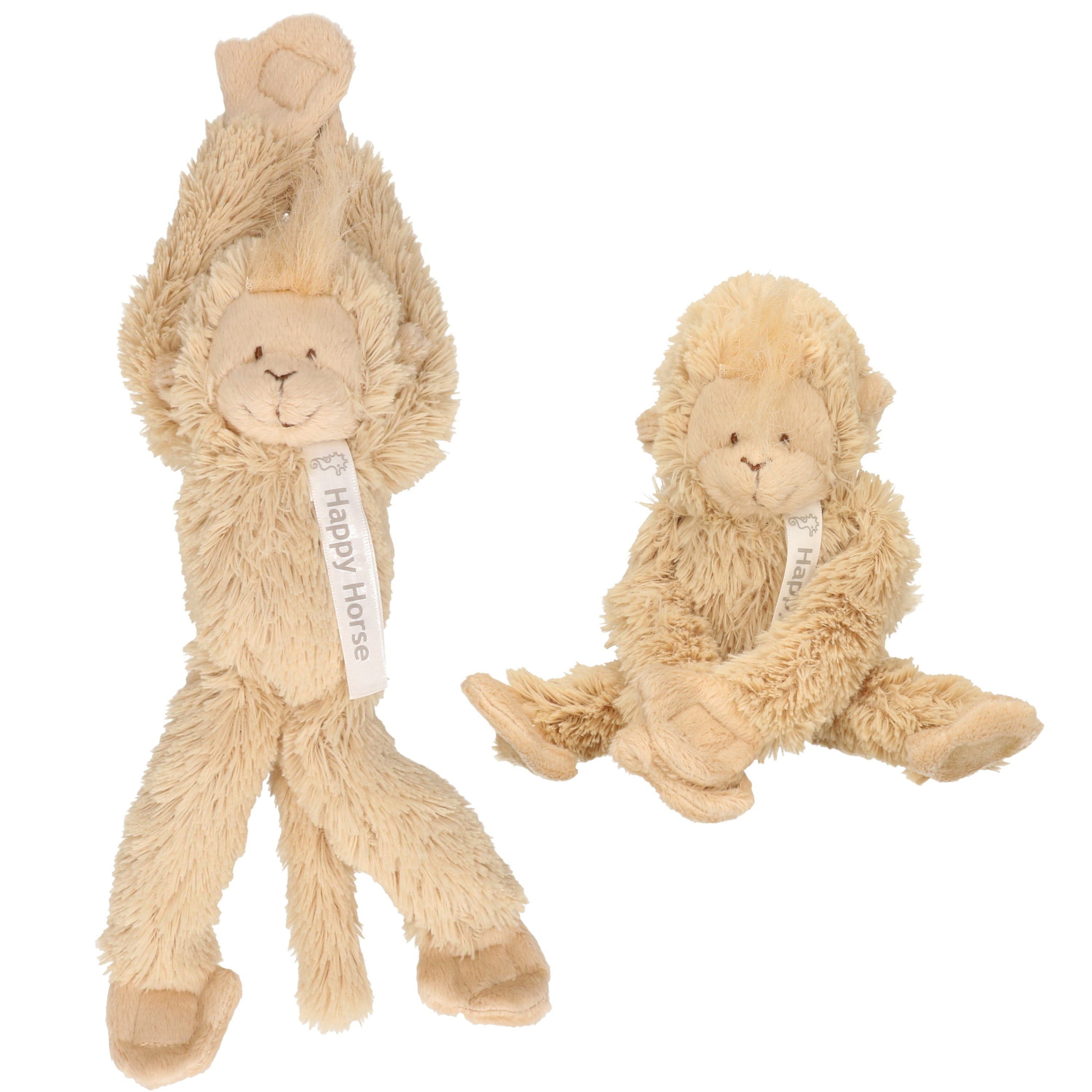 Happy Horse aapje knuffel - pluche - 23 cm - beige