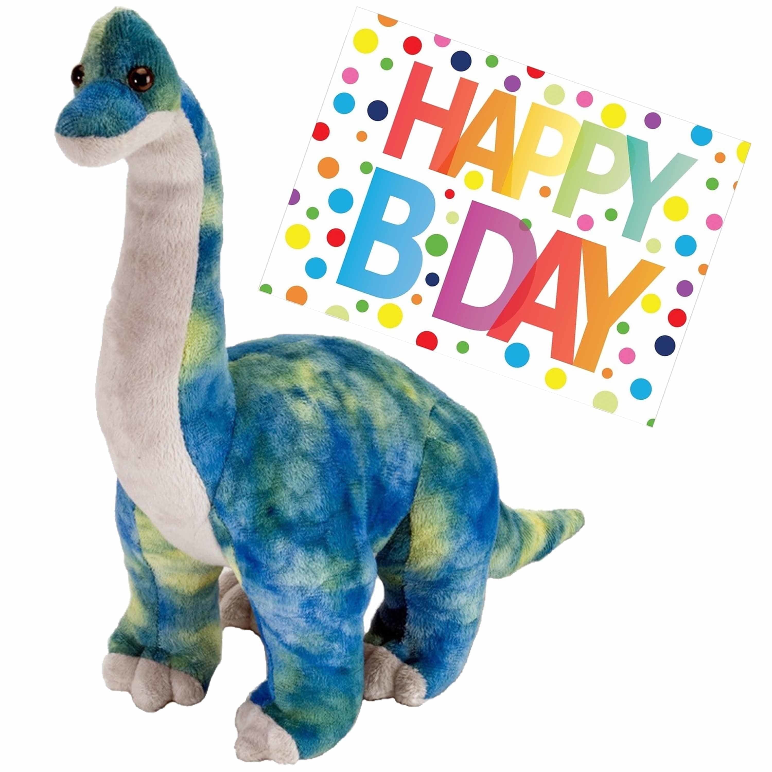 Dino Brachiosaurus knuffel - pluche - 25 cm - verjaardagscadeau