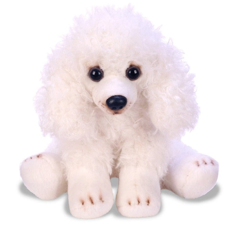 Poedel knuffel hond wit - pluche - 12 cm - knuffeldier