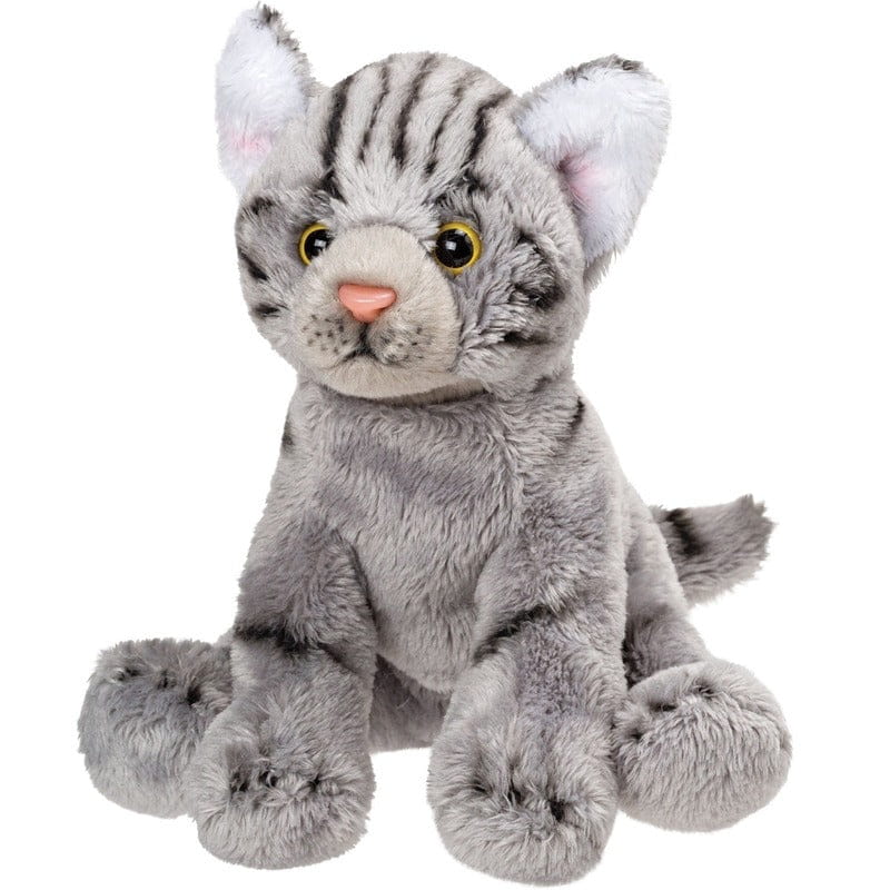 Suki Gifts pluche kat knuffel - grijs - 12 cm - poes - knuffel