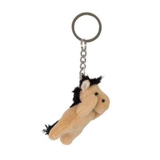 Nature Planet paard sleutelhanger - pluche - 2x - 6 cm