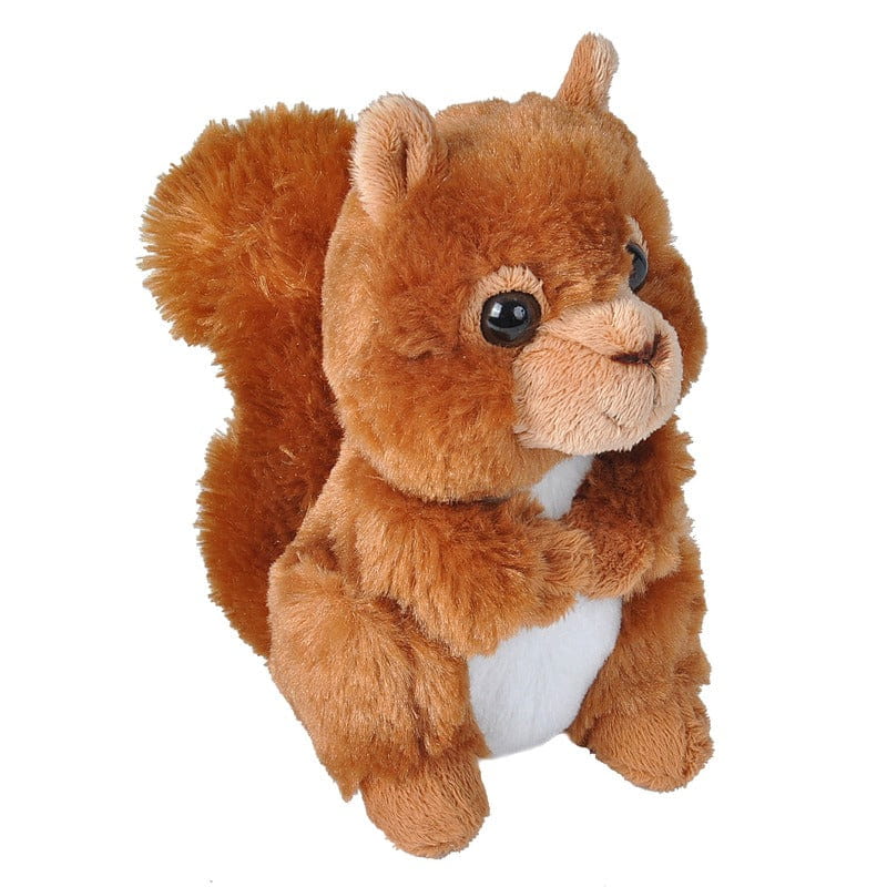 Wild Republic eekhoorn knuffel - pluche - 18 cm - rood
