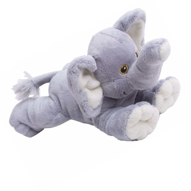 Pluche olifanten knuffel - zacht - 22 cm - lichtgrijs