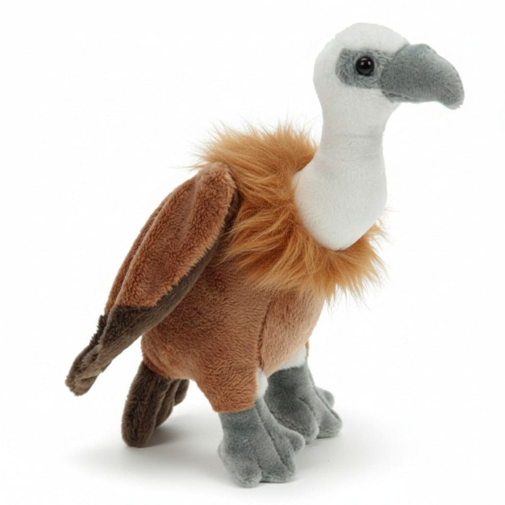 Vale gier knuffel - pluche - bruin/wit - 21 cm - vogels