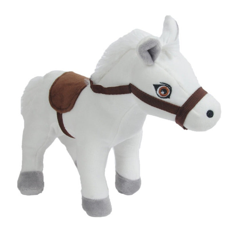 Paard Lola knuffel - pluche - wit - 23 cm