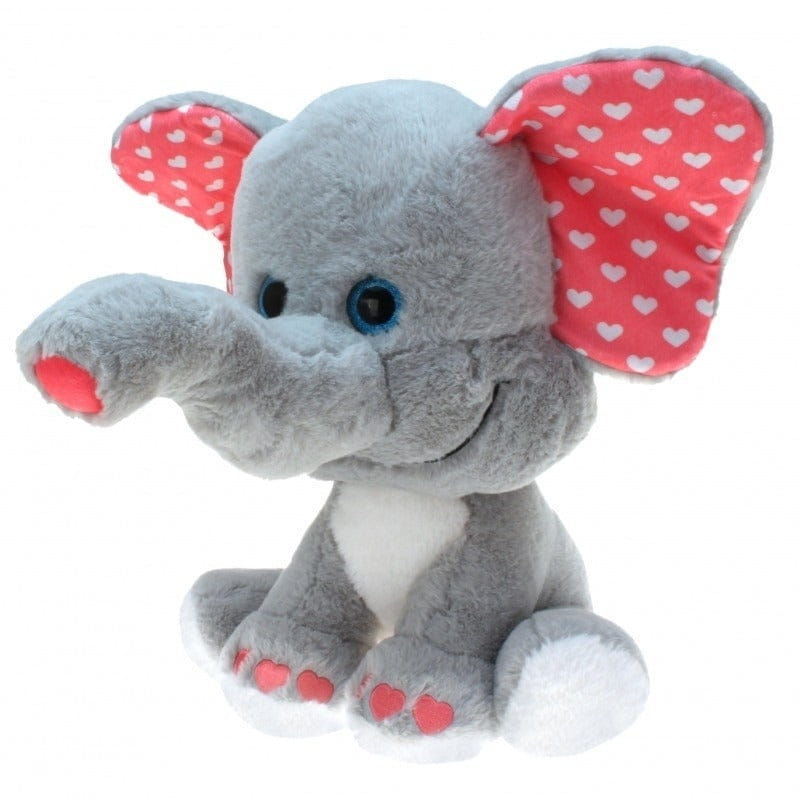 Pluche olifant knuffel - hartjes - 30 cm - hanger