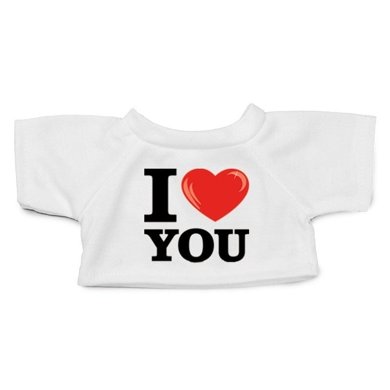 Clothies knuffel t-shirt wit - I love you - maat M