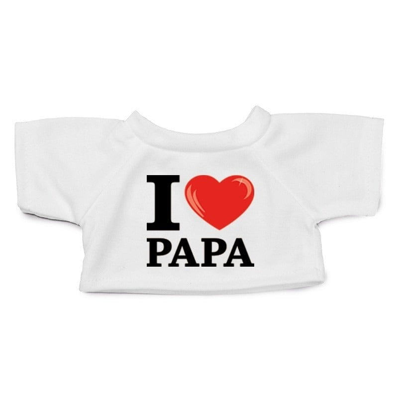 Clothies knuffelkleding I love papa t-shirt - wit - M