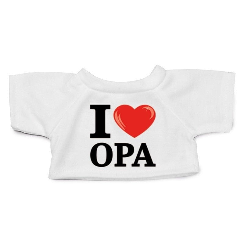 Clothies knuffel t-shirt - I love opa - wit - maat M