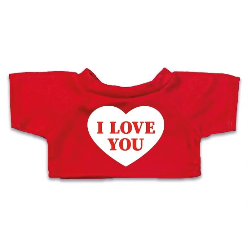 Knuffel kleding I love you hartje t-shirt - rood - M