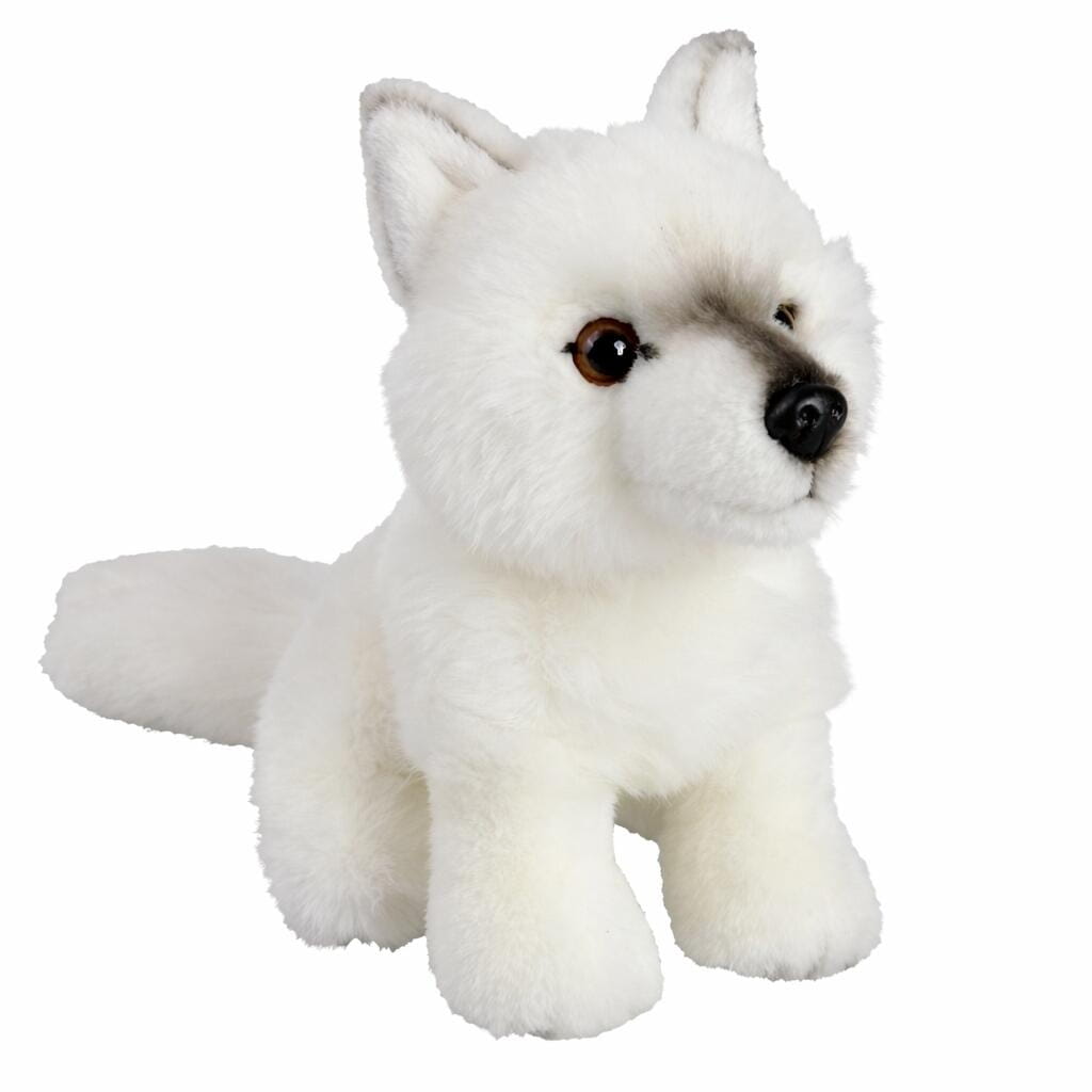Pluche witte poolwolf knuffel - pluche - 18 cm - wolven - dierenknuffel - kinderen