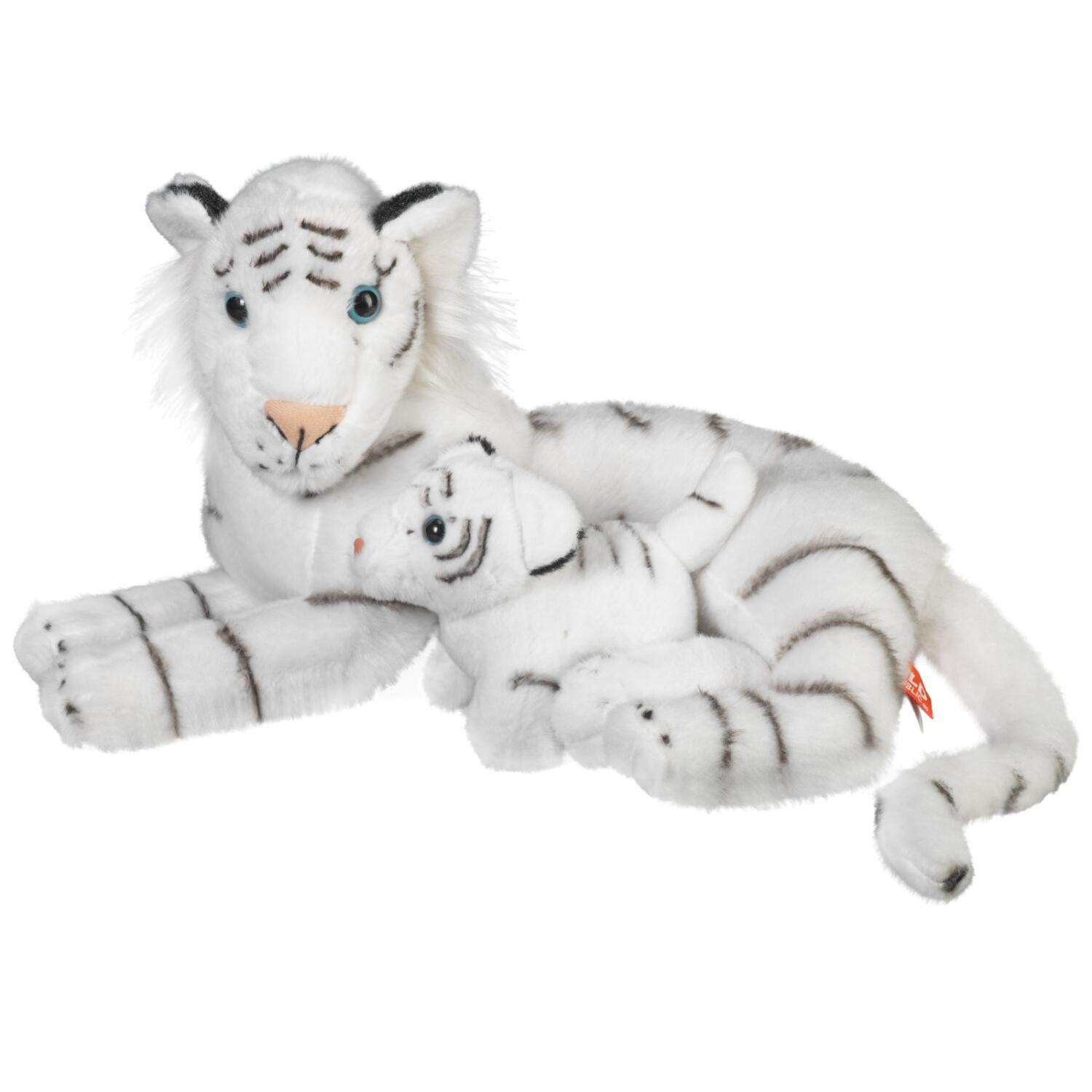 Wild Republic witte tijger met jong knuffel - pluche - 38 cm - dierenknuffel