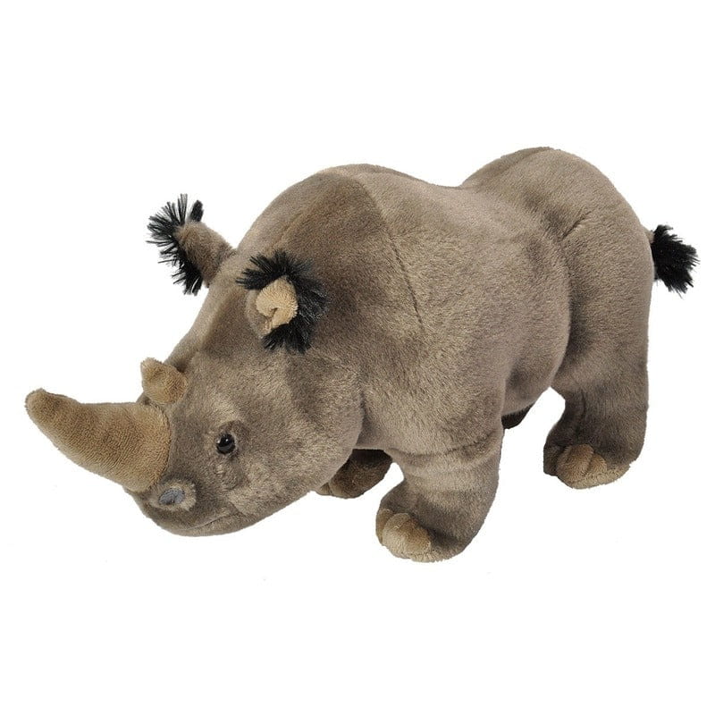Wild Republic neushoorn knuffel - pluche - grijs - 35 cm