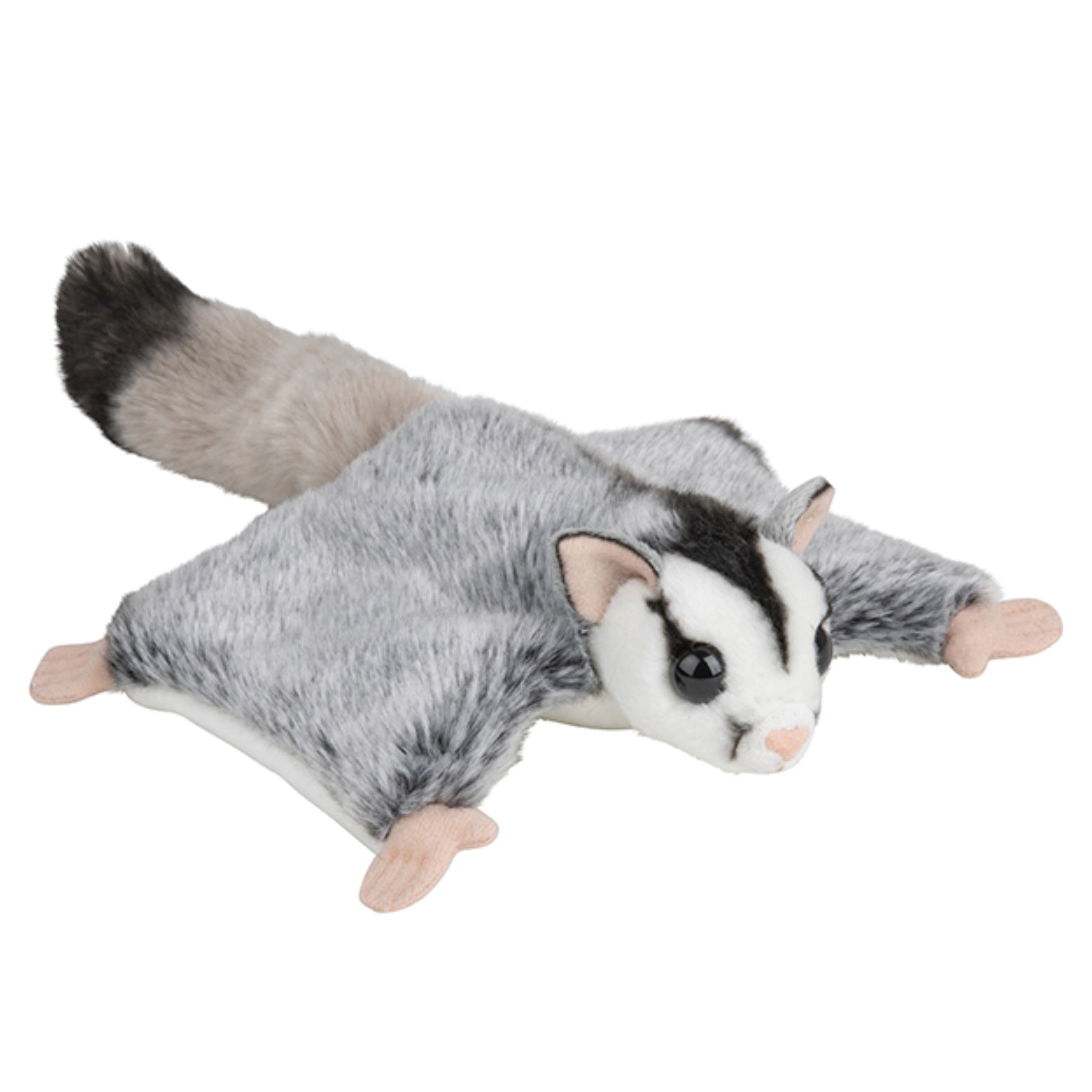 Nature Planet vliegende eekhoorn knuffel - pluche - 34 cm - grijs - oerwoud dieren