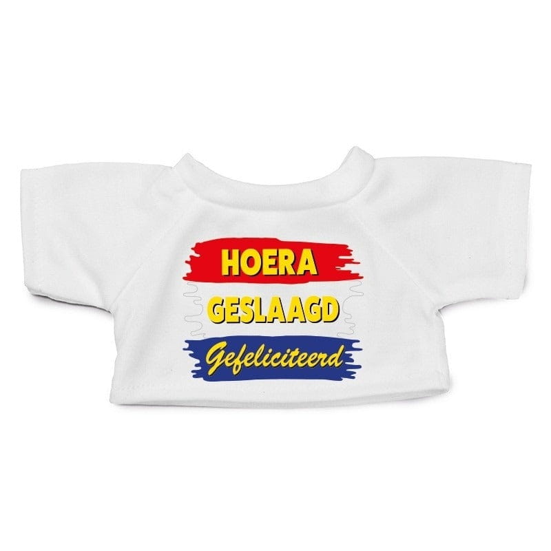 Knuffel kleding geslaagd - wit shirt - M - Clothies