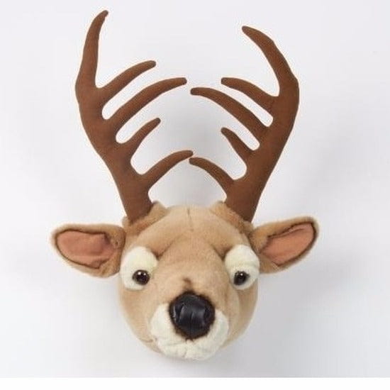 Pluche hert dierenhoofd knuffel 35 cm voor de muur