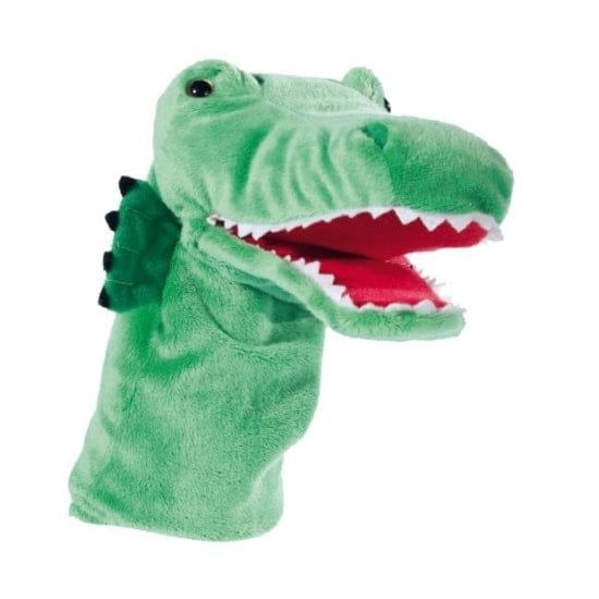 Handpop krokodil - pluche - groen - 33 cm - handmarionet